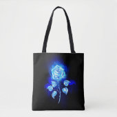 Brandende Blauwe Roos Tote Bag (Voorkant)