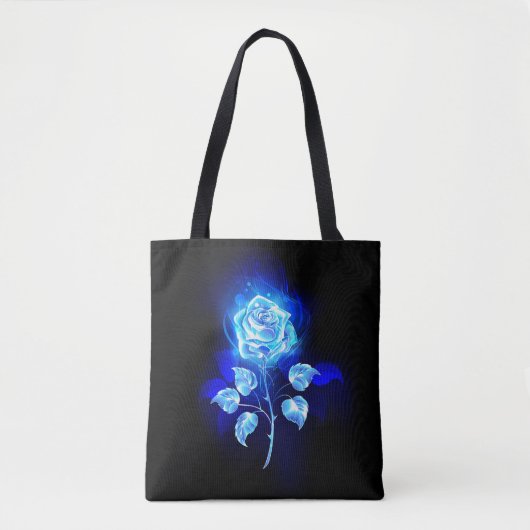 Brandende Blauwe Roos Tote Bag (Voorkant)