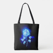 Brandende Blauwe Roos Tote Bag (Achterkant)