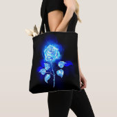 Brandende Blauwe Roos Tote Bag (Dichtbij)
