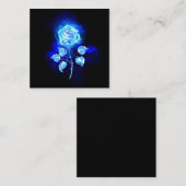 Brandende Blauwe Roos Vierkante Visitekaartje (Voorkant / Achterkant)