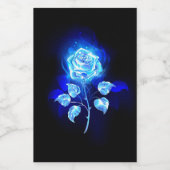 Brandende Blauwe Roos Voedselcontainer Etiket (Enkel label)