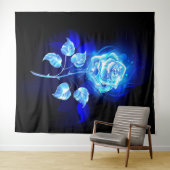 Brandende Blauwe Roos Wandkleed (In Situ (horizontaal))