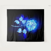 Brandende Blauwe Roos Wandkleed (Voorkant (horizontaal))
