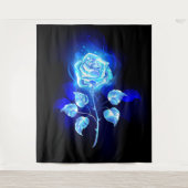 Brandende Blauwe Roos Wandkleed (Voorkant)