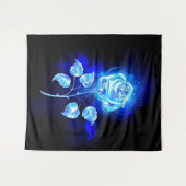Brandende Blauwe Roos Wandkleed (Voorkant (horizontaal))