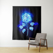 Brandende Blauwe Roos Wandkleed (In situ)