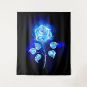 Brandende Blauwe Roos Wandkleed (Voorkant)