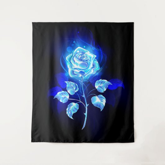 Brandende Blauwe Roos Wandkleed (Voorkant)