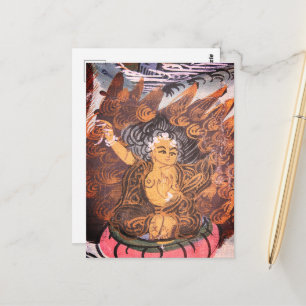 brandende Boeddha Briefkaart