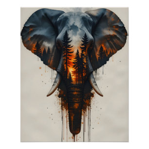 brandende bosolifant perfect poster