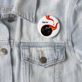 brandende bowlingbal badge ronde button 5,7 cm (In situ)