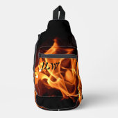 Brandende brand Fotografische vlammen Zwart Sling Bag (Voorkant)