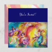 BRANDENDE CARNIVAL, Mardi Gras Maskerade Bal Kaart (Voorkant / Achterkant)