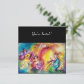 BRANDENDE CARNIVAL, Mardi Gras Maskerade Bal Kaart (Staand voorkant)