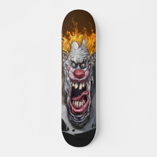 brandende clown skateboard (Voorkant)