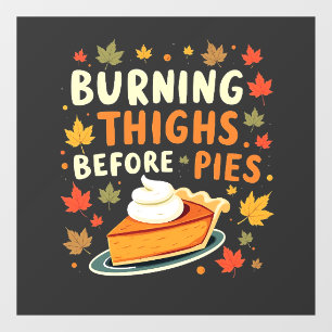 Brandende dijen voor taarten Thanksgiving Herfst Raamsticker