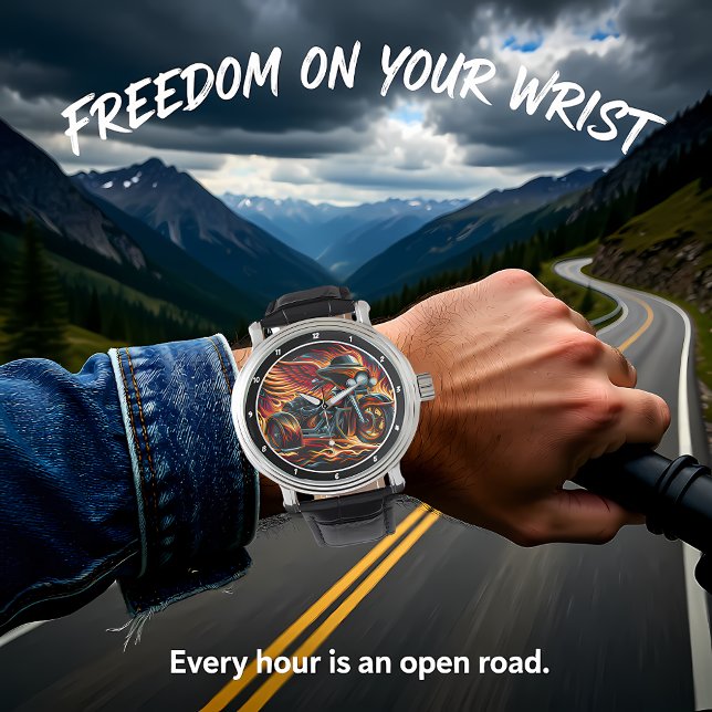Brandende driewieler, dynamische horlogefront. horloge (Creator heeft geüpload)