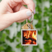 Brandende Fireplace Flames I Sleutelhanger (Hand)
