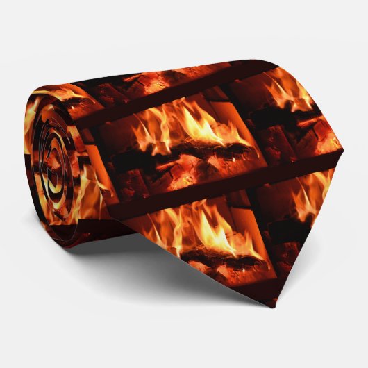 Brandende Fireplace Flames I Stropdas (Opgerold)