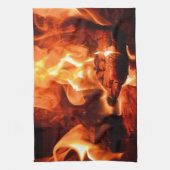 Brandende Fireplace Flames I Theedoek (Verticaal)