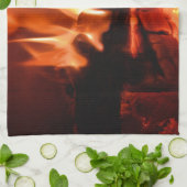 Brandende Fireplace Flames I Theedoek (Gevouwen)