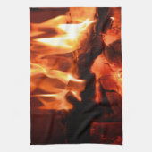 Brandende Fireplace Flames I Theedoek (Verticaal)