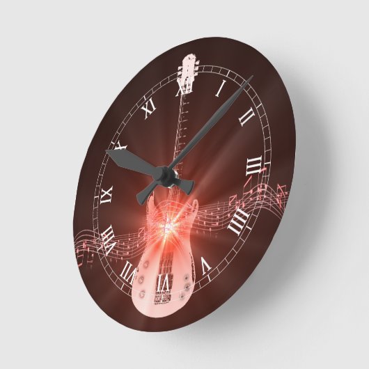 Brandende gitaar ronde klok (Hoek)