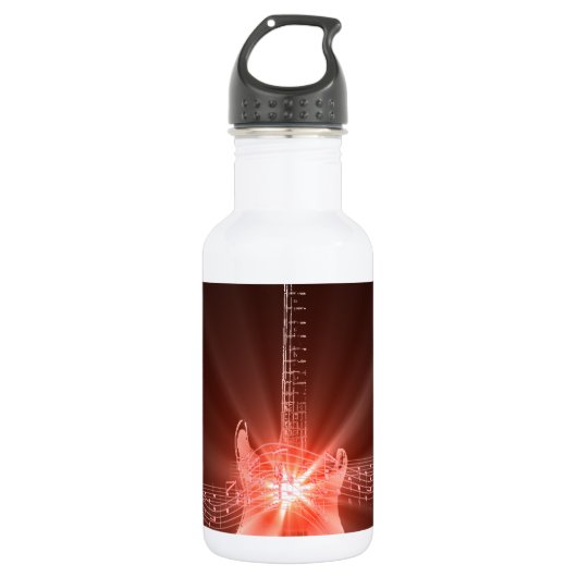 Brandende gitaar waterfles  (Voorkant)