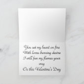 Brandende hart Valentijnsdag kaart (Binnen)