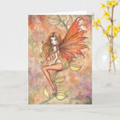 Brandende Herfst Elf Greeting Card Kaart (Gele Bloem)