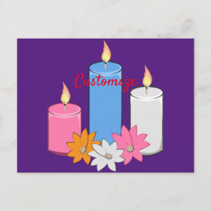 Brandende Kaars Bloemen Thunder_Cove Briefkaart