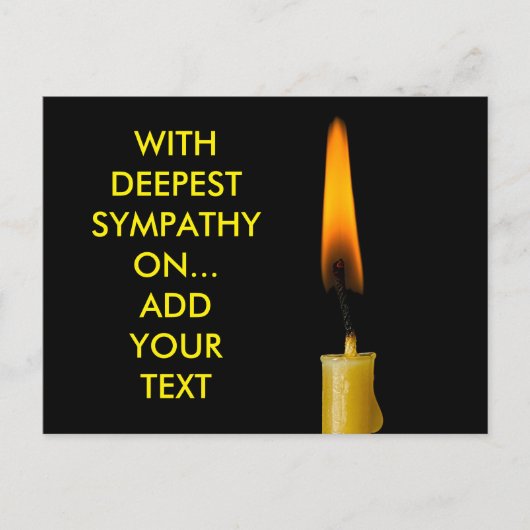 Brandende kaars en Jouw tekst. 2 Briefkaart (Voorkant)