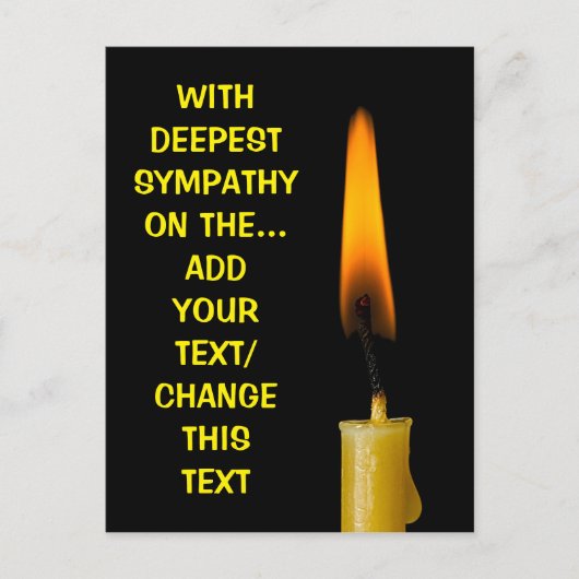 Brandende kaars en Jouw tekst. 2 Briefkaart (Voorkant)