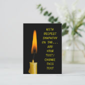 Brandende kaars en Jouw tekst Briefkaart (Staand voorkant)