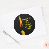 Brandende kaars en Jouw tekst Ronde Sticker (Envelop)