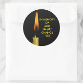 Brandende kaars en Jouw tekst Ronde Sticker (Tas)