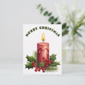 Brandende kaars - Kerst Kaart (Staand voorkant)