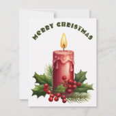 Brandende kaars - Kerst Kaart (Voorkant)