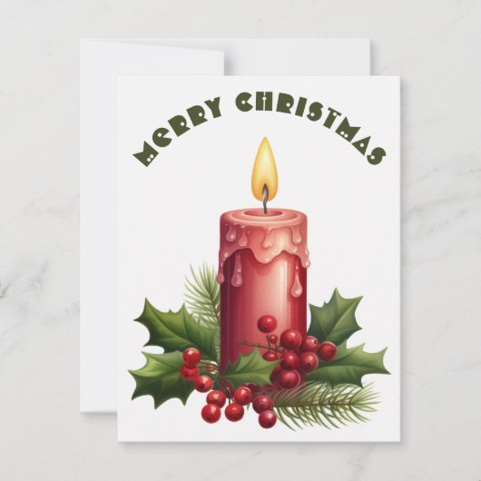 Brandende kaars - Kerst Kaart (Voorkant)