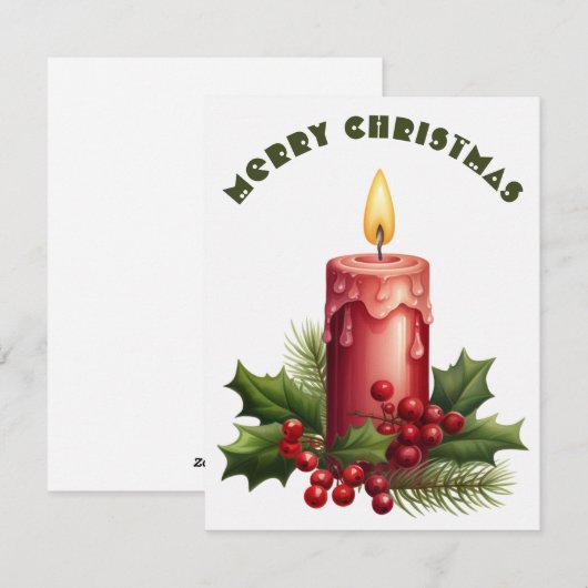 Brandende kaars - Kerst Kaart (Voorkant / Achterkant)