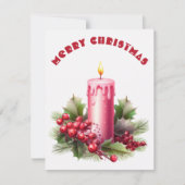 Brandende kaars - Kerst Kaart (Voorkant)