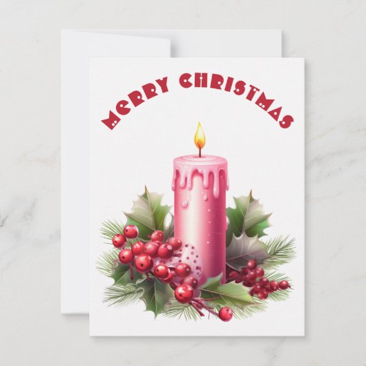 Brandende kaars - Kerst Kaart (Voorkant)