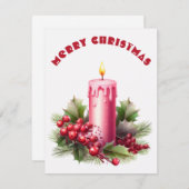 Brandende kaars - Kerst Kaart (Voorkant / Achterkant)