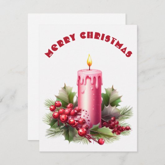 Brandende kaars - Kerst Kaart (Voorkant / Achterkant)