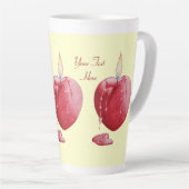 brandende kaars romantisch rood liefde hart latte mok (Rechterhoek)