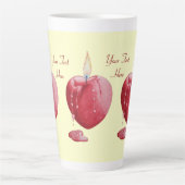 brandende kaars romantisch rood liefde hart latte mok (Voorkant)