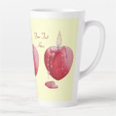 brandende kaars romantisch rood liefde hart latte mok (Rechts)