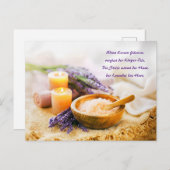 Brandende kaarsen en lavendel spa scene feestdagenkaart (Voorkant / Achterkant)