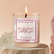 Brandende Kaarslabel voor Valentijnsdag